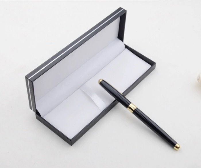 Premium Quality Luxury Pen Box Case Leather Black Gift Present Business ...