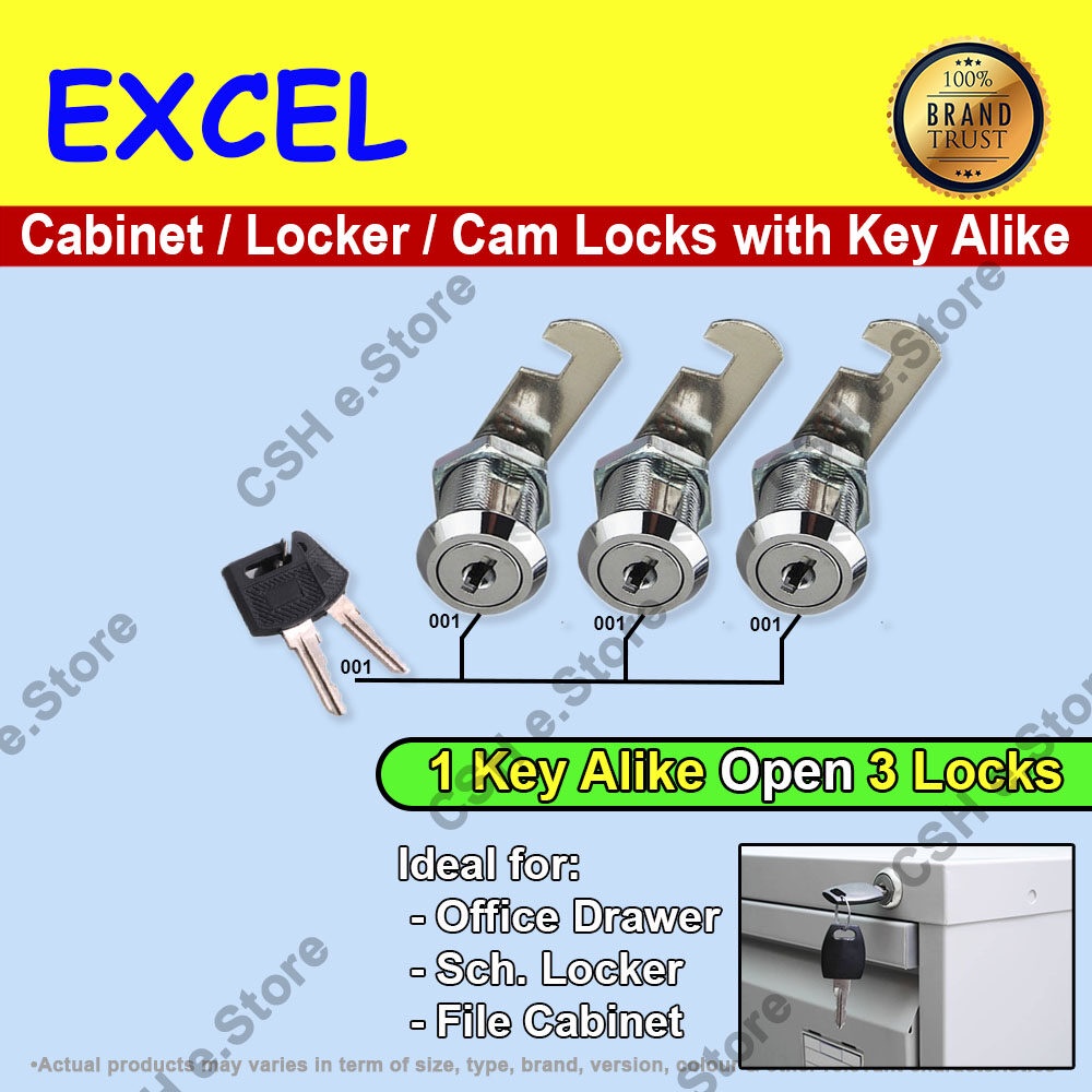 3 Cam Lock with Keyed Alike for Office Lock Drawer Lock MailBox