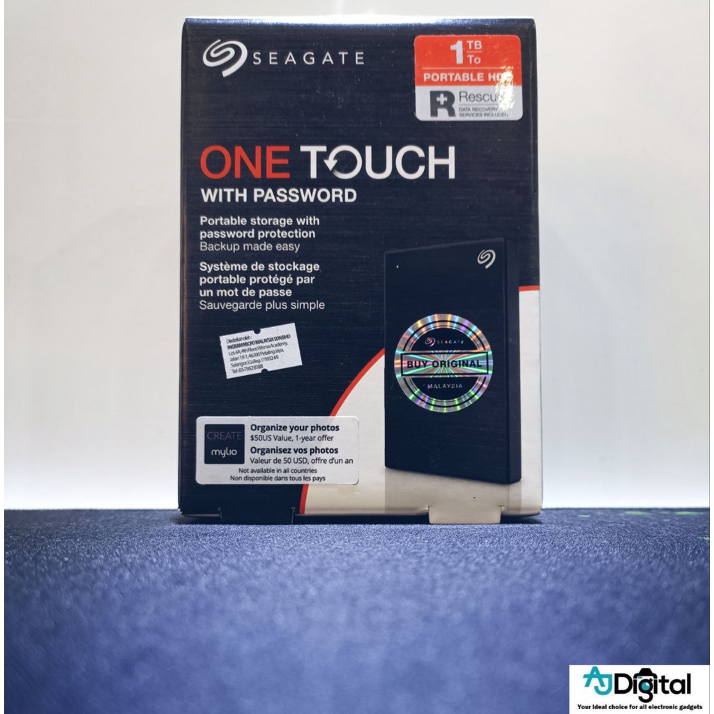 Seagate One Touch with Password 1TB Portable External HDD Hard Drive ...