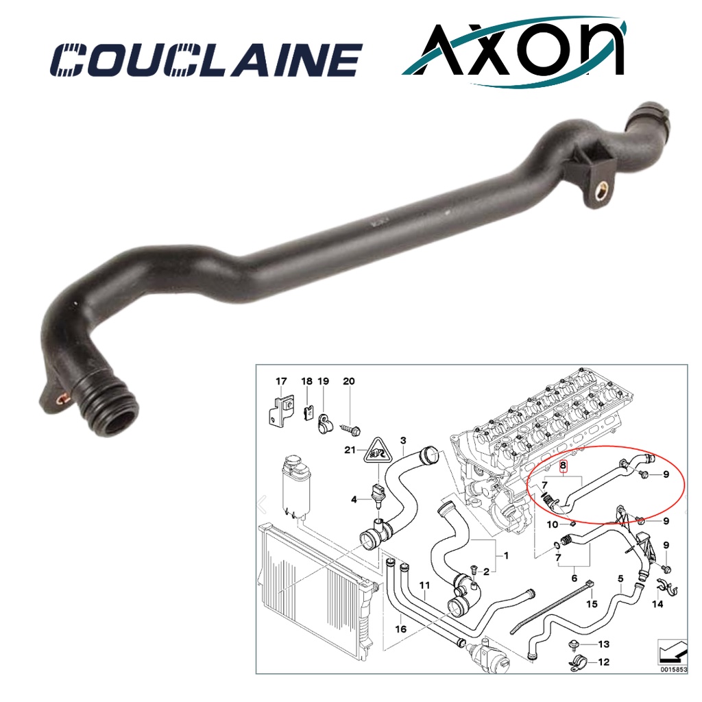 Water Pipe Replacement BMW Set Of 2 Water & Engine Heater Inlet Coolant