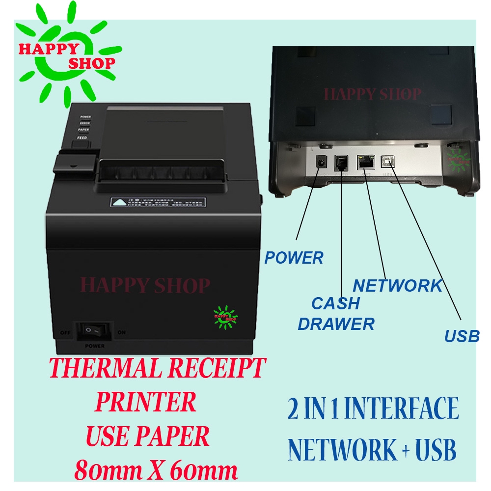 Geomaster F&B 80mm Thermal Receipt Printer , Resit Printer USB + LAN ...