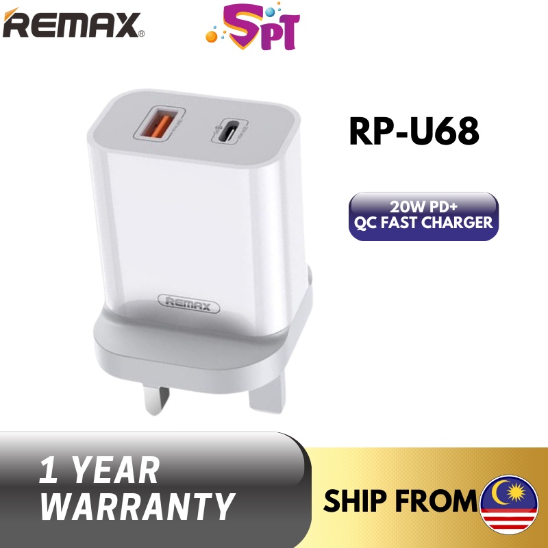 REMAX RP-U68/ RP-U16 20W PD USB CType C Quick Charge 4.0 3.0 Charger ...