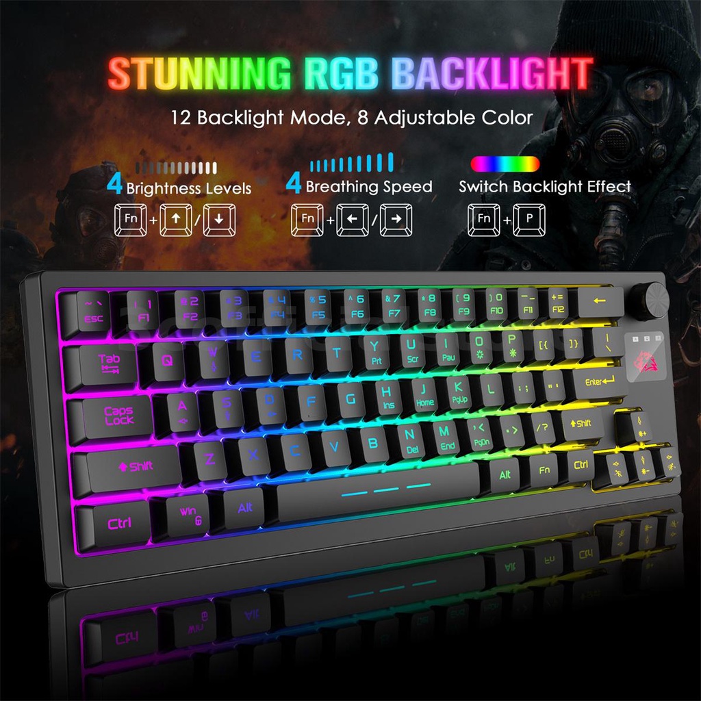 Wireless Mechanical Gaming Keyboard And Mouse Set RGB Backlit ...