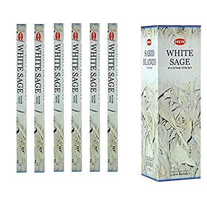  Hem White Sage Tubes Incense, 20g, Box of Six : Home & Kitchen