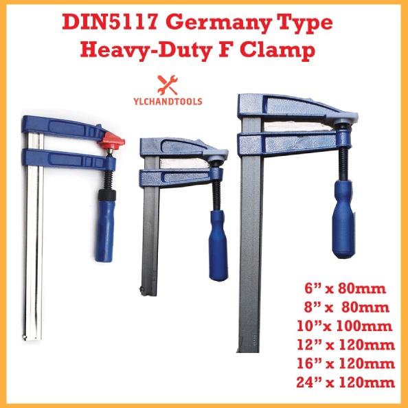 BLUE HEAVY-DUTY WOODWORKING F-CLAMP ( GERMANY TYPE ) 德式 F 字木夹 | Shopee ...