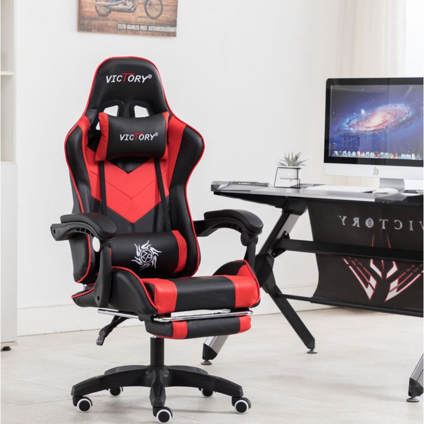 READY STOCK VICTORY PREMIUM GAMING CHAIR KERUSI WITH FOOT REST