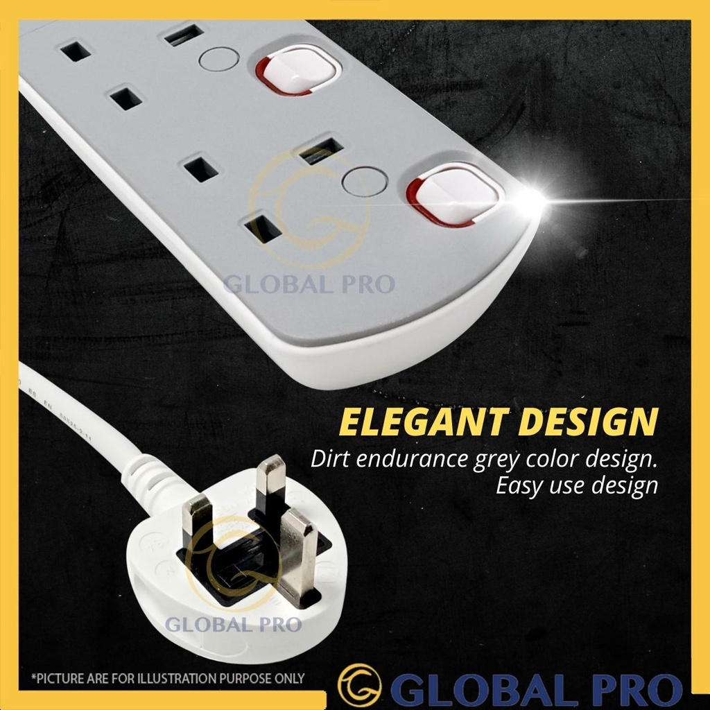 SIRIM UMS 8513-N 5 Way Extension Cord Plug 3 Pin Socket Extension Plug ...