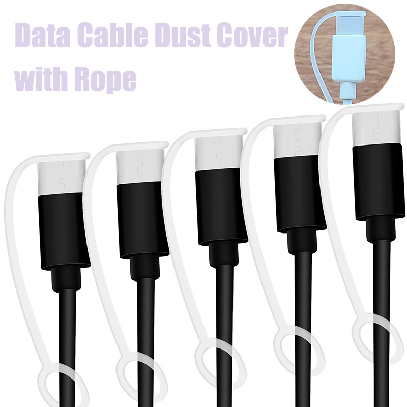 1 Pc Charging Port Dust Plug Protection Cap With Rope / USB Type C Port ...