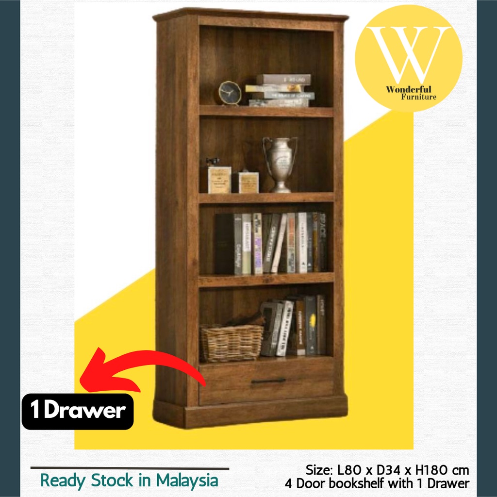 (Ready Stock) Wonderful 4 layer 4 cube with 1 drawer Reca Bookshelf ...