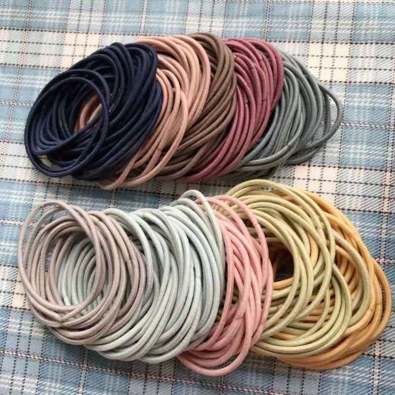 [RB 001] Getah Rambut Berwarna-warni / Hitam 100pcs Hair Rubber Band ...