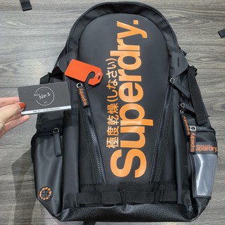 Superdry black and orange backpack hotsell