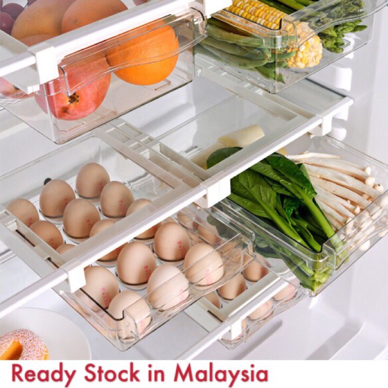 （Ready Stock) Freezer Bins Refrigerator Organizer Stackable Storage ...