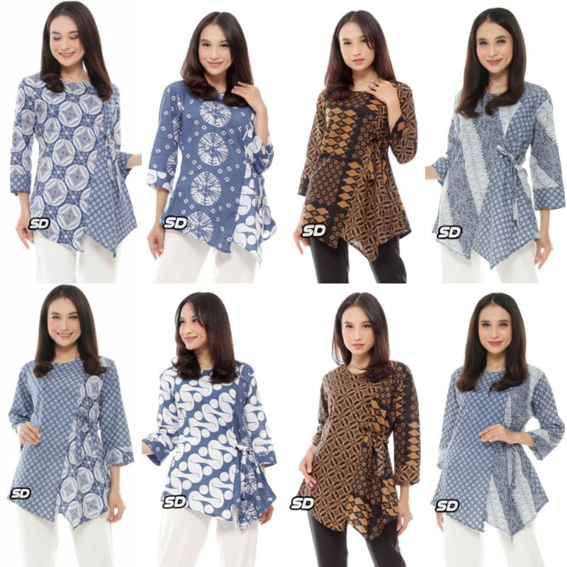 Ori Tops Blouse BATIK Women MODERN Smooth DOLBY Combination Of Plain ...