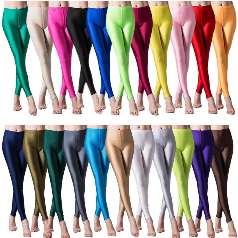 Suncolour Women Shiny High Waisted Leggings Ladies Lustrous Legging Pants  Thin Bright Tights Oil Glossy Trousers : : Fashion