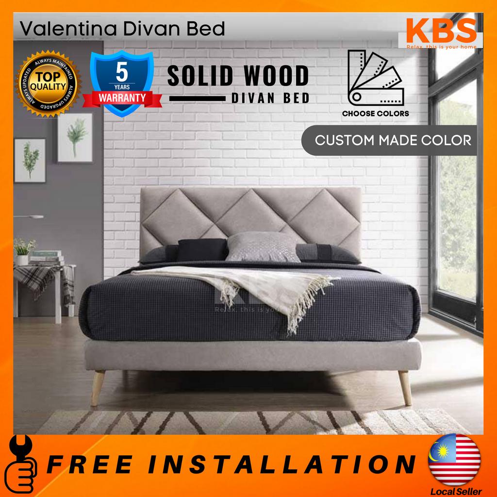 (FREE Installation+Shipping) KBS Valentina SOLID WOOD Divan Bed Frame