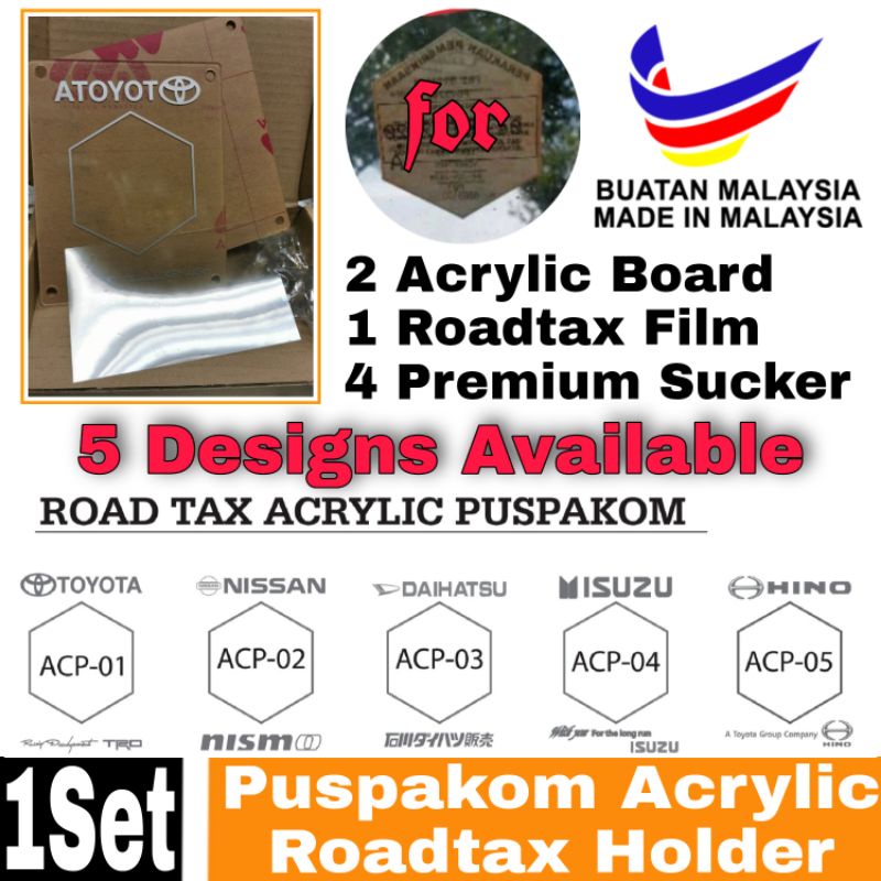 Puspakom Road Tax Holder Car 4X4 Acrylic Roadtax Sticker lorry van