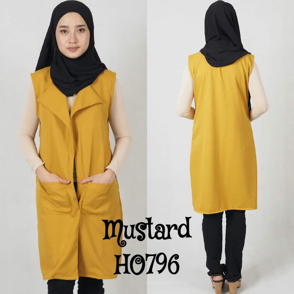 XXS 10XL HO796 OUTER CARDIGAN SLEEVELESS WEAR MUSLIMAH PLUS SIZE BIG SIZE Shopee Malaysia