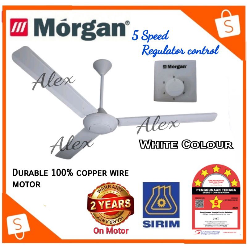 MFCEURUS 360BK CEILING FAN 60" 5 SPEEDS (WHITE/BLACK) Shopee