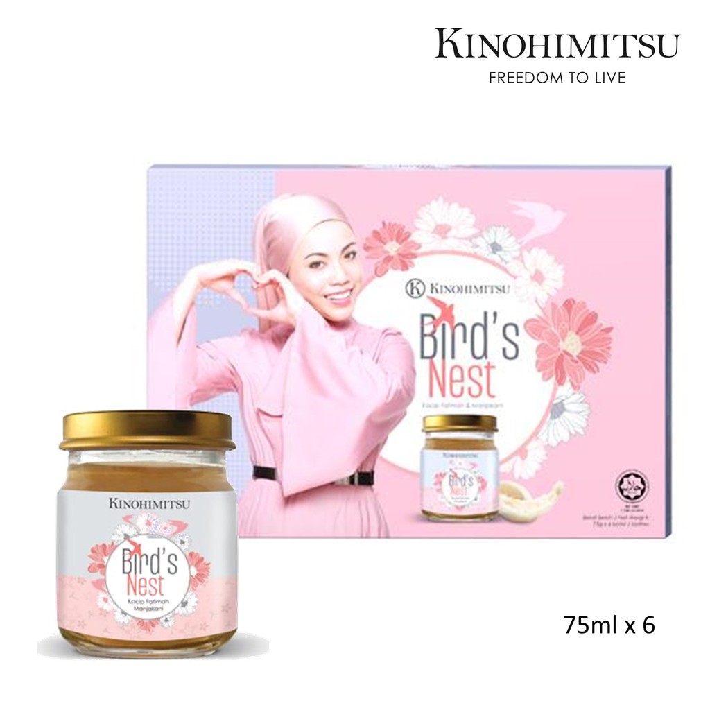 Kinohimitsu Bird’s Nest with Kacip Fatimah & Manjakani (75g x 6 bottles