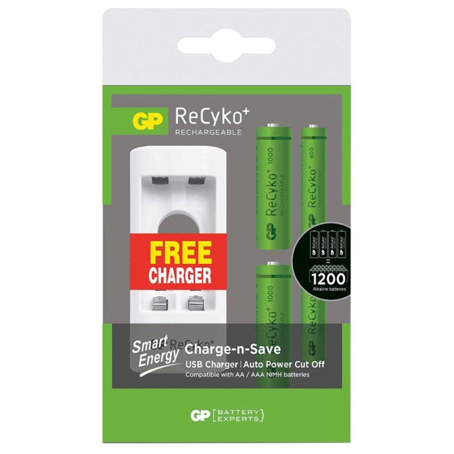 GP ReCyko Pro Ladegerät Mit 8 AA-Akkus – Schnelllader In 1 Stunde, USB-Anschluss, Inkl. Ladestation