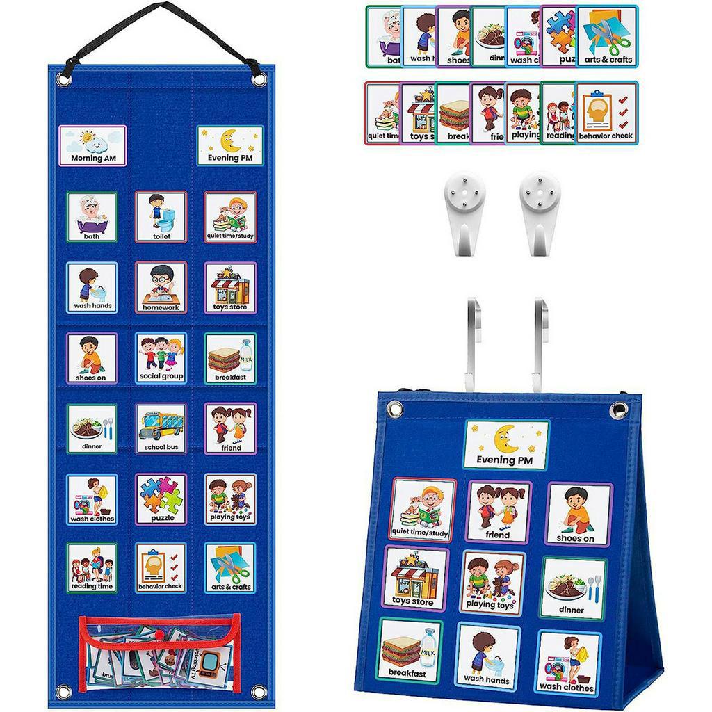 Visual timetable calendar chart for children, 2-in-1 autism daily ...