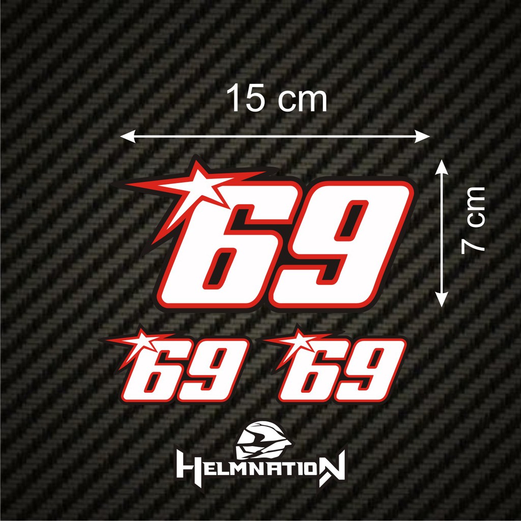 Sticker Package Number 69 Nicky Hayden Cutting Sticker 3pcs | Shopee ...