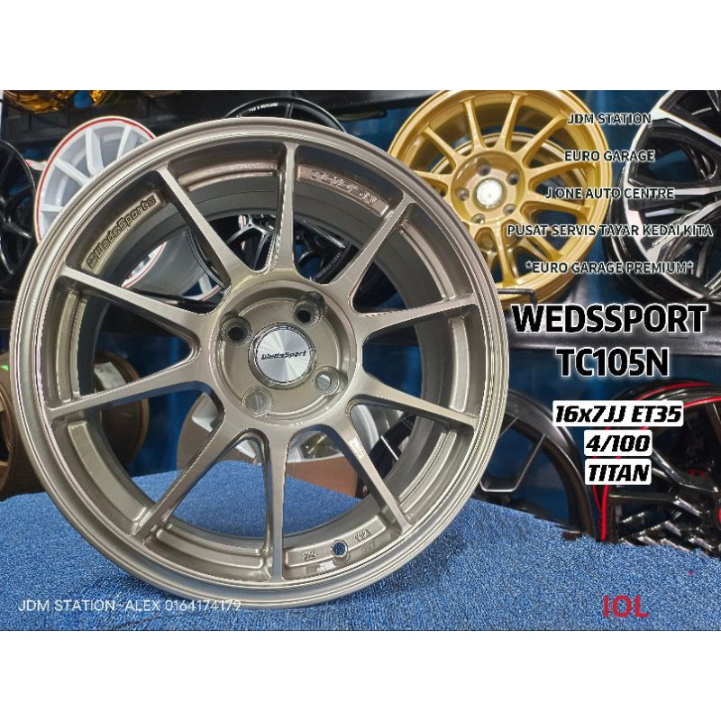 WEDSSPORT TC105N 16INC SPORT RIM BARU MYVI ALZA VIOS CITY JAZZ WIRA ...