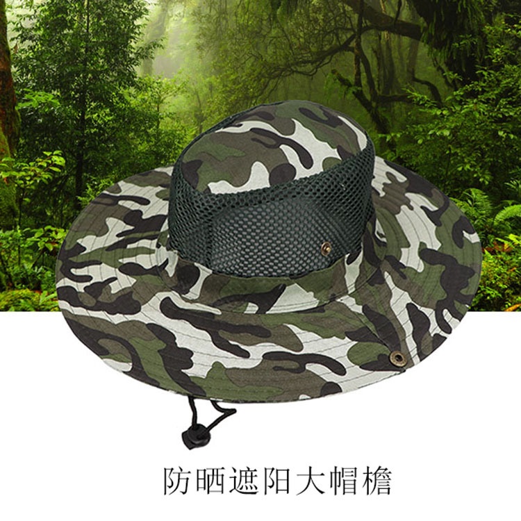 Fisherman Hat Army Camouflage Camo Tactical Bucket Hats Mesh Quick Dry