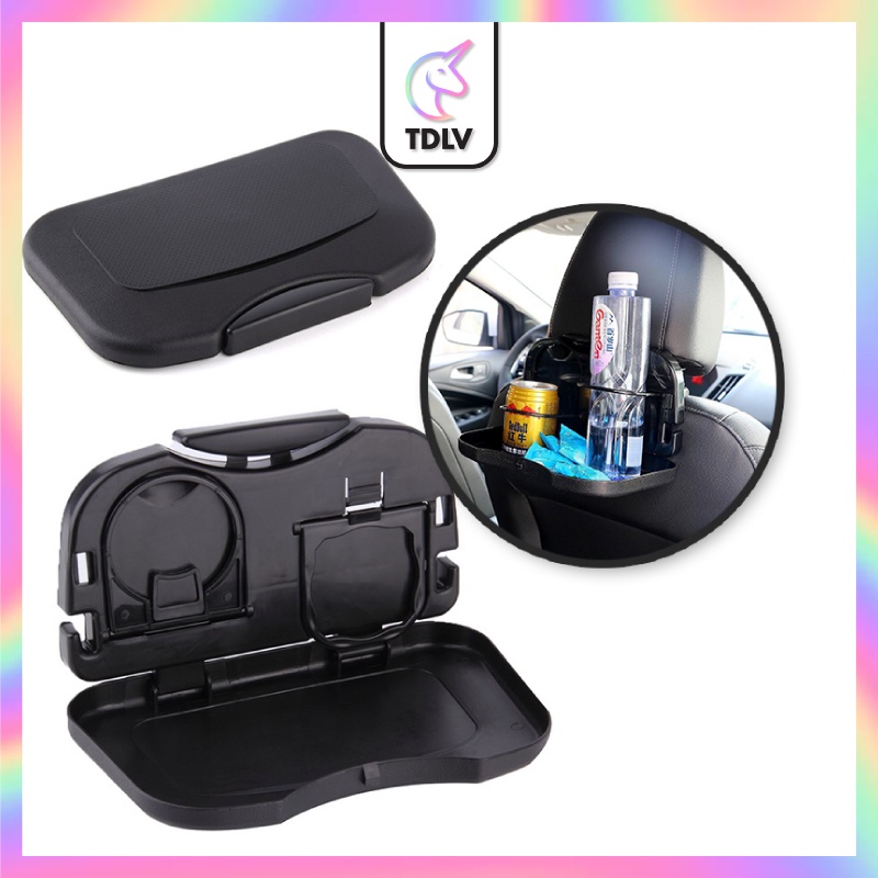 TDLV Folding Auto Cup Holder Car Back Seat Table Drink Food Tray rack ...