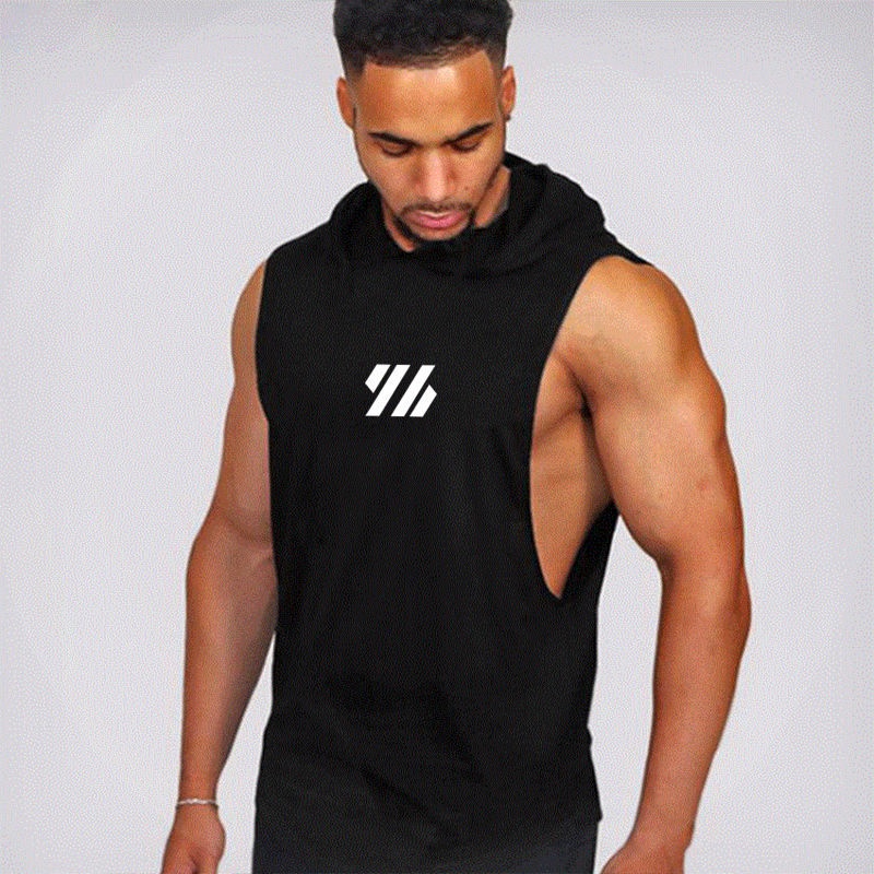 Sleeveless hoodie workout mens sales