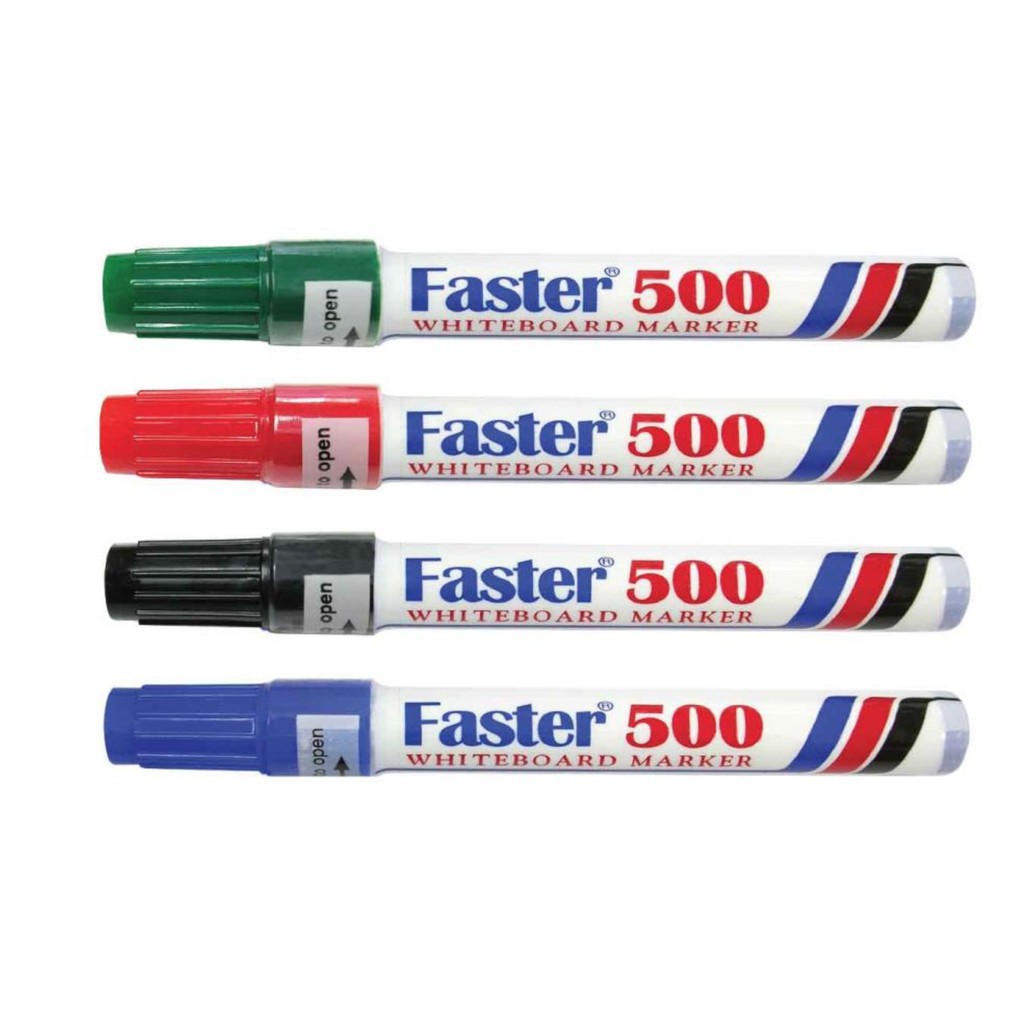 Whiteboard Markers, Black, Blue, Green, Red, 4 pc