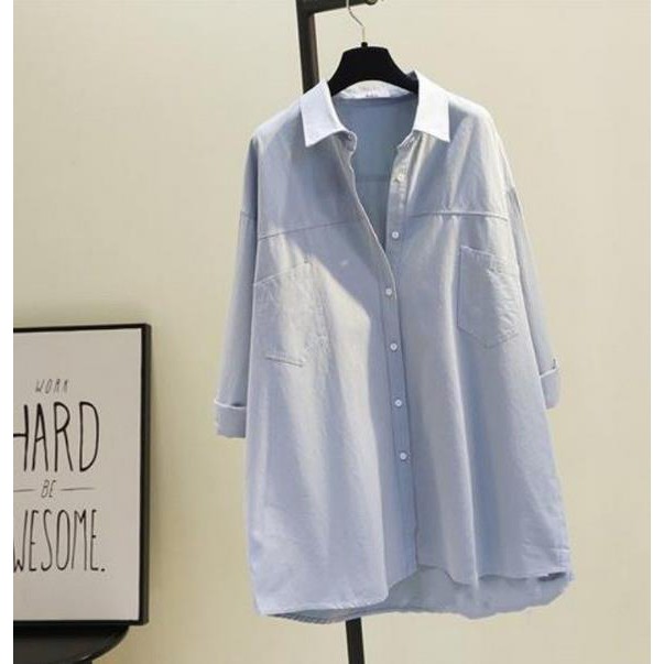 S-3XL Plus Size White Shirts Womens Autumn Winter Basic Collar