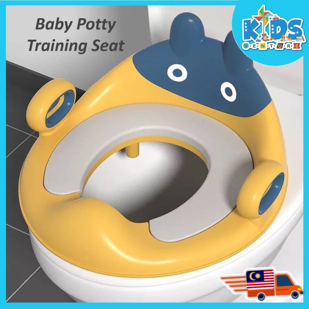 Potty Training Toilet Seat for Kids Handles and Backrest Apply Round