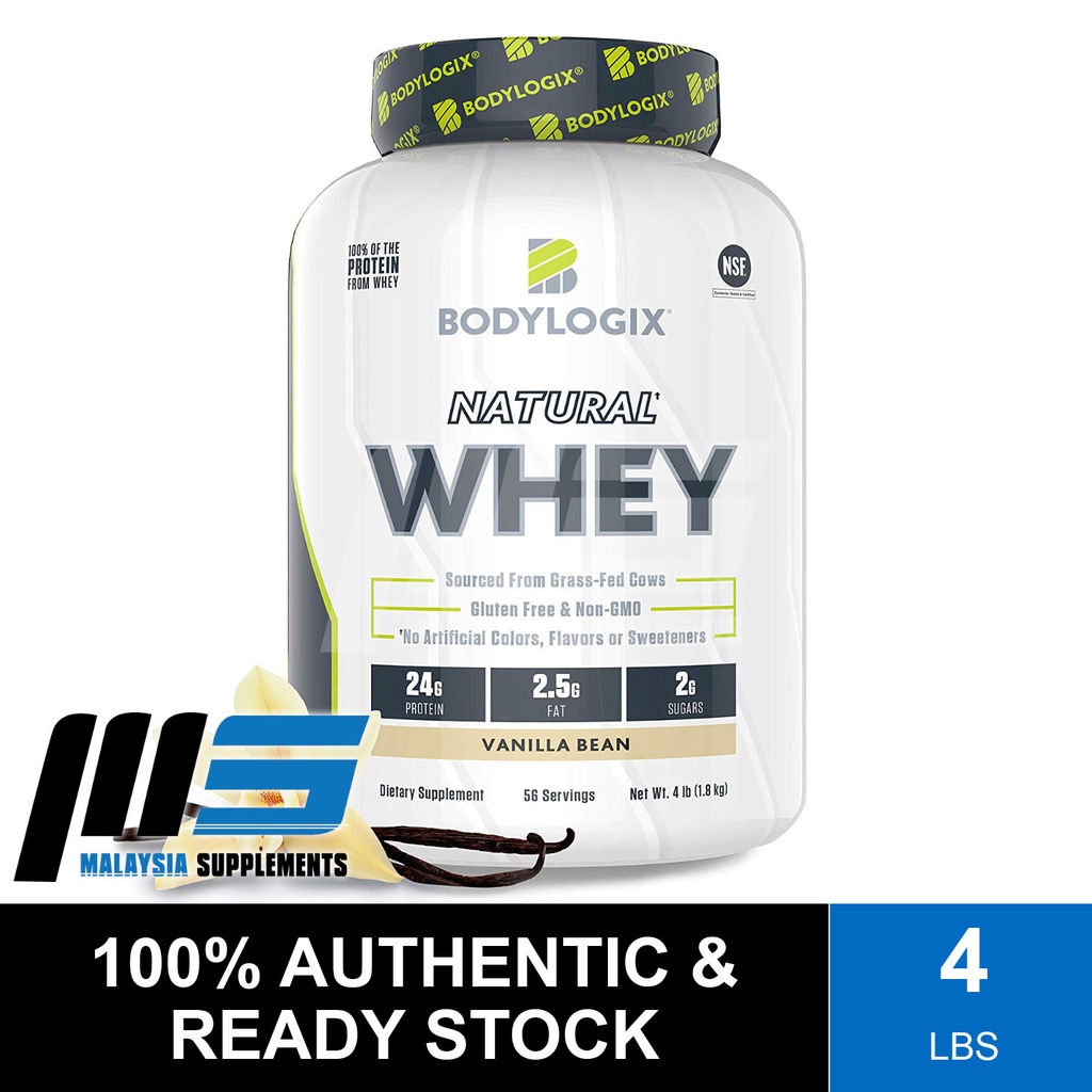 Bodylogix Natural Whey, 4lbs Whey Protein Powder, Muscle Building, Lean Muscle, Susu Gym
