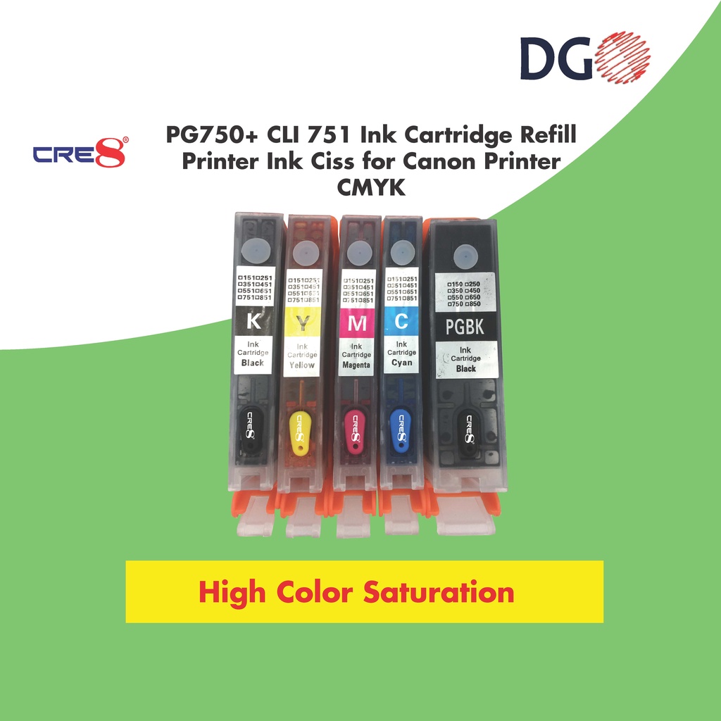 PG 750 / CLI 751 + Canon CLI-751XL INK CATRIAGE REFILL PRINTER INK CISS ...