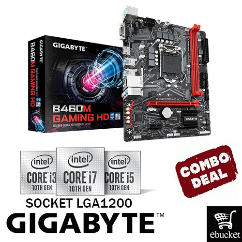 GIGABYTE B460M GAMING HD INTEL B460 LGA1200 MOTHERBOARD + INTEL 10TH