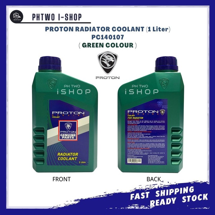 PROTON RADIATOR COOLANT - GREEN COLOUR / HIJAU (1 Liter) PC140107 ...