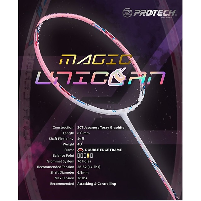 Protech Magic Unicorn and Saiga Series No String Badminton Racket (1 ...