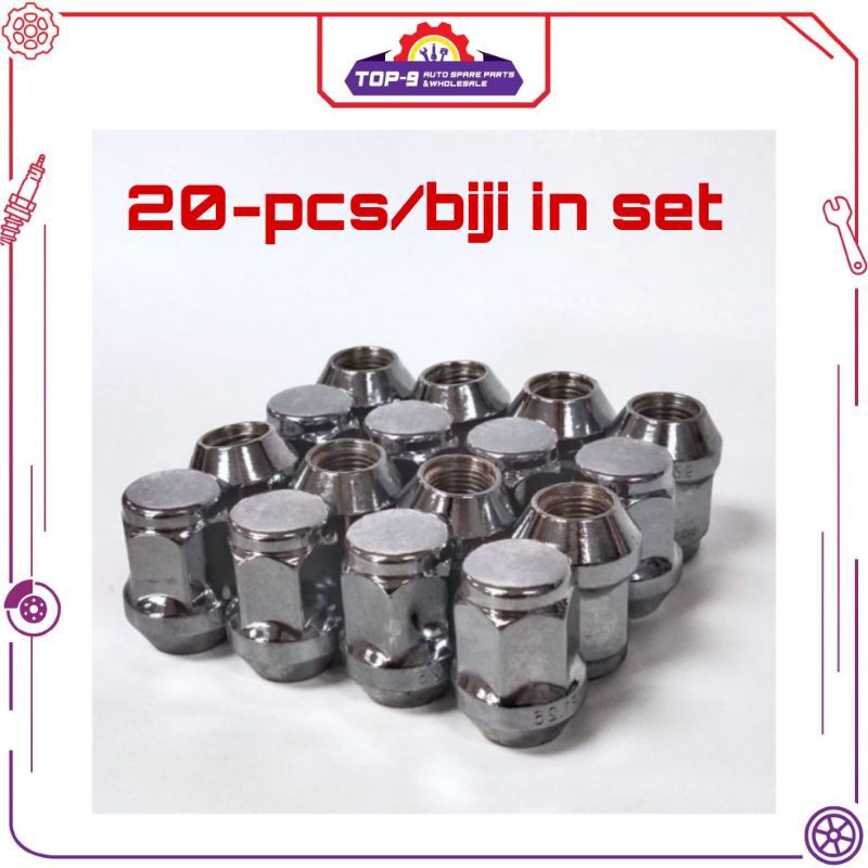 MIKKUPPA M14x1.5 OEM Lug Nuts, Replacement for 2015-2024 Ford Mustang Edge, 2020-2023 Explorer, 2022-2023 Maverick, 20 PCS Black Tire Nuts for Factory Style Wheels