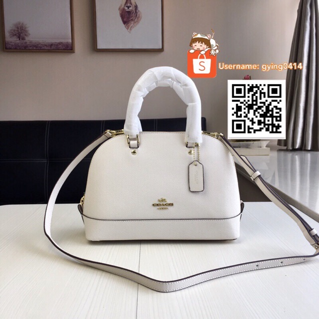 Coach mini sierra sales satchel white