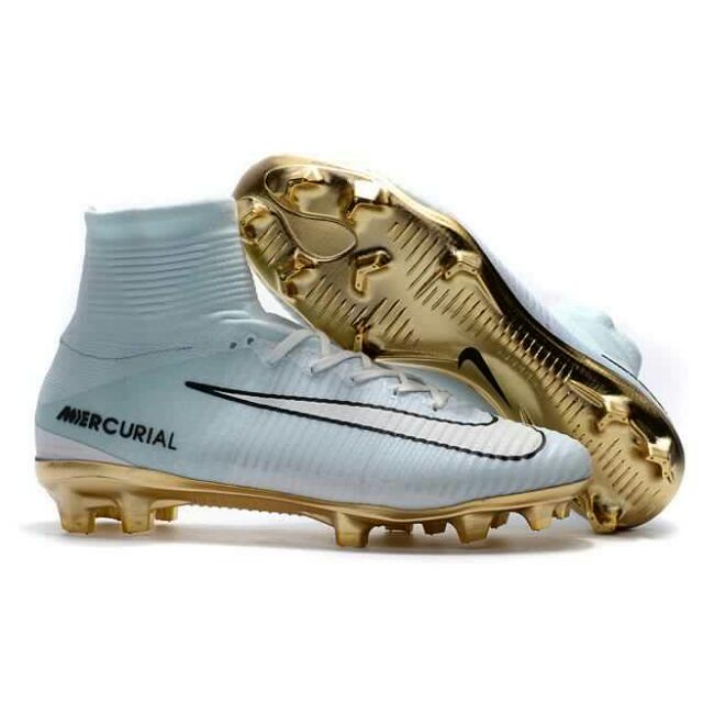 Nike mercurial superfly top white and gold