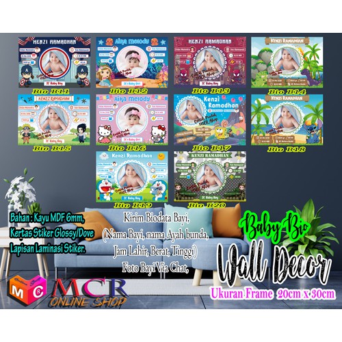 Custom Frame Biodata Baby Baby Bio Decor Custom Display 20x30cm Typeb ...