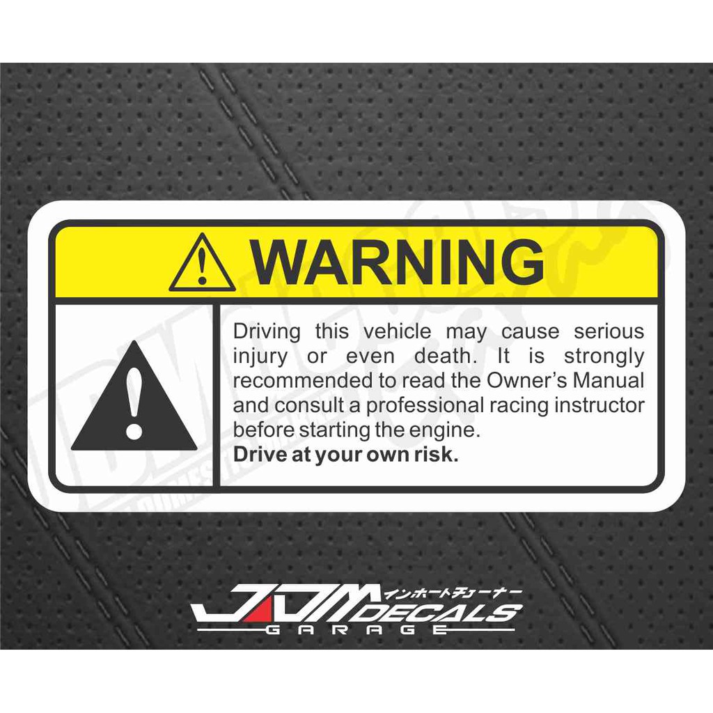 Funny Warning Sticker - Own Risk | Shopee Malaysia