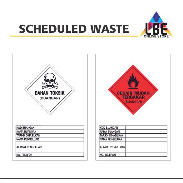 Schedule Waste Label (210mm x 297mm) | Shopee Malaysia