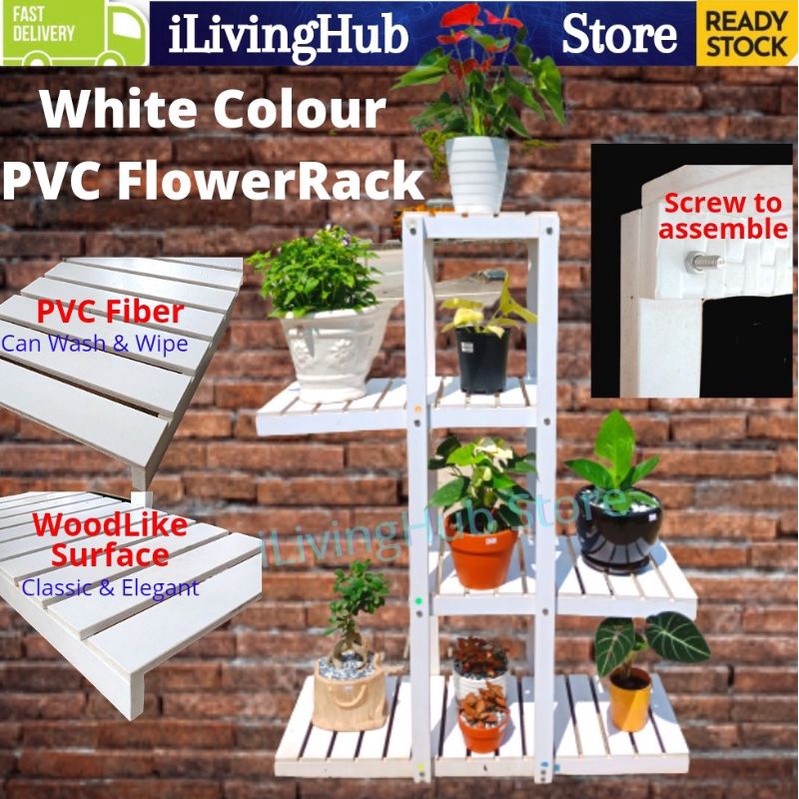 PVC Flower Rack, Woodlike PVC Fiber Rack, Decoration Rack, Rak Pasu ...
