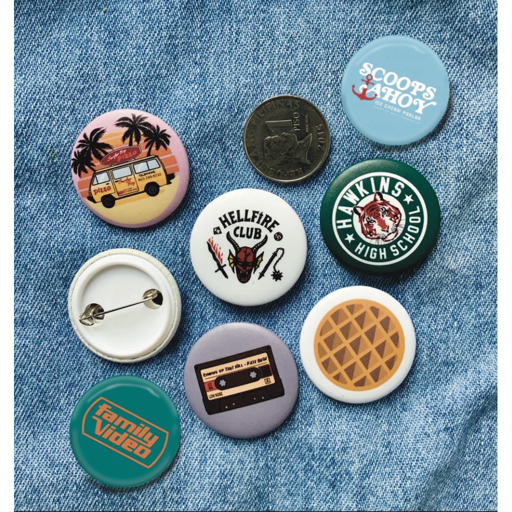 1.25” Stranger Things Button Pin | Hellfire Club | Surfer Boy Pizza ...