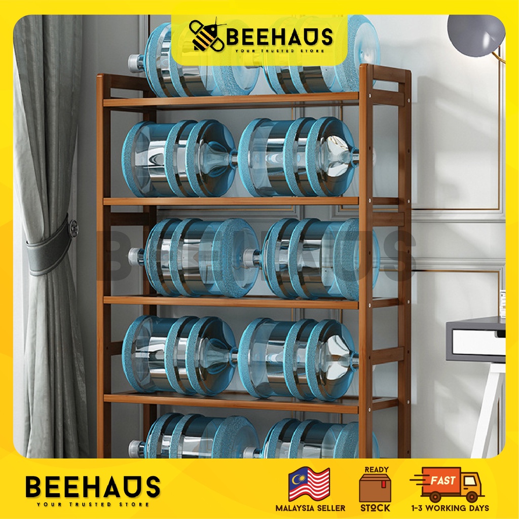 Beehaus 3/4/5 Tiers Bamboo Storage Rack | Multipurpose Rack Book Shelf ...