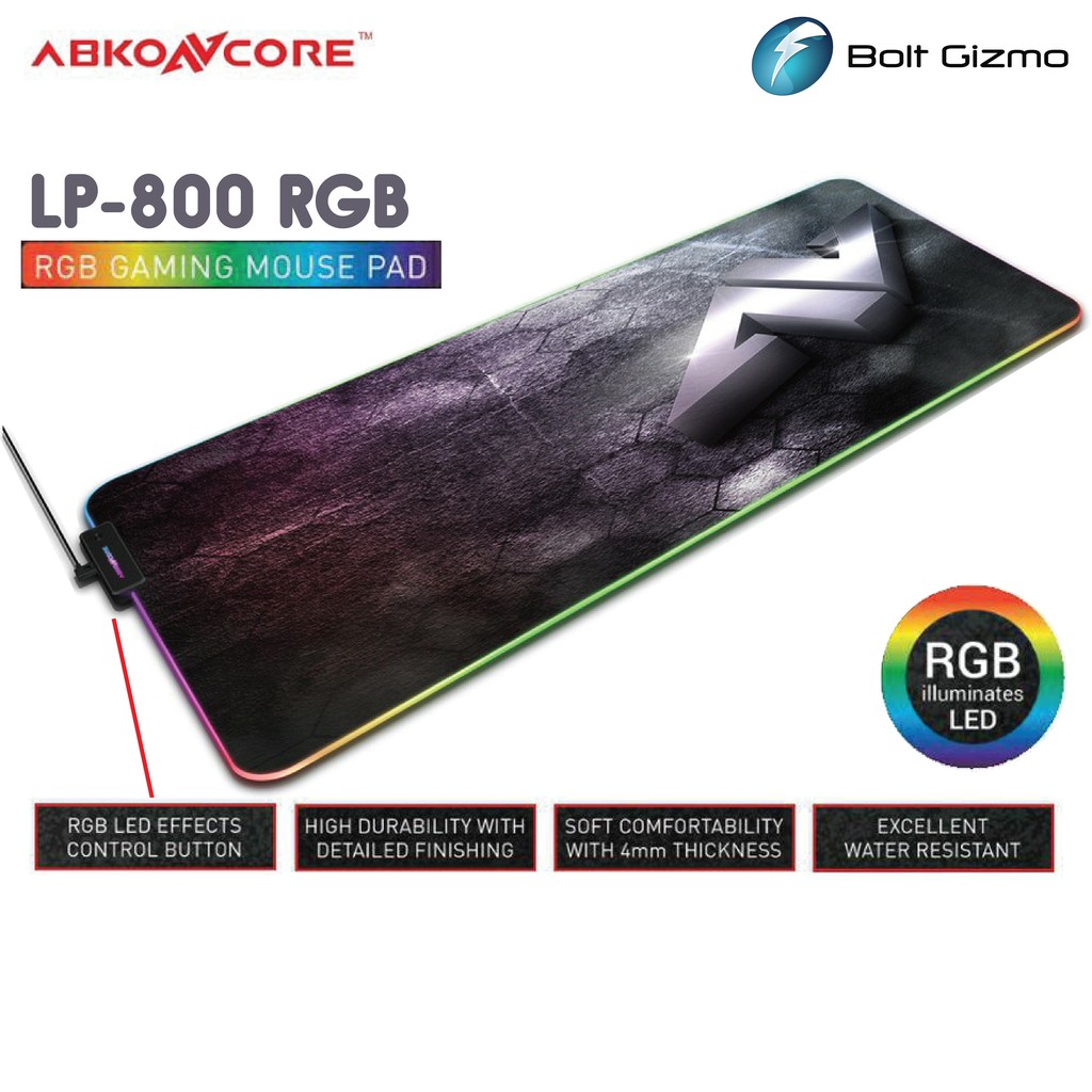 ABKONCORE LP800 RGB LED GAMING MOUSE PAD 80cm x 30cm Waterproof