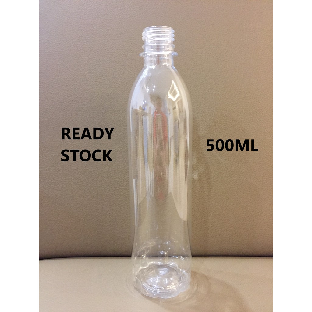 500ML Juice Empty Plastic Bottle With Black / White Cap Air Botol ...