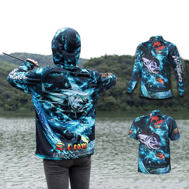 Angler] Breathable Quick-Drying Long-Sleeved Hooded Fishing